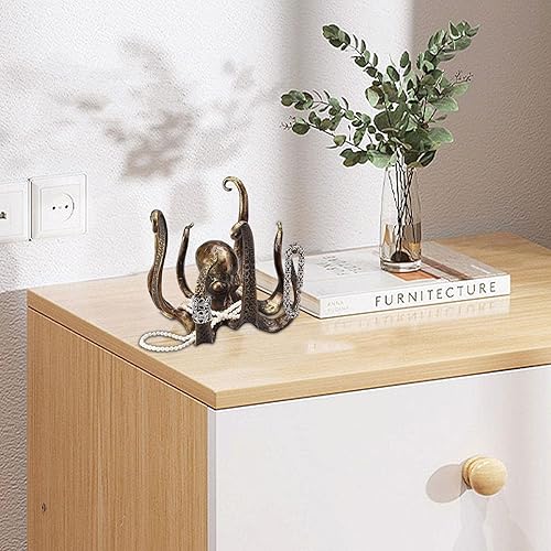 IBUGER Porte-Tasse à café - Crochets pour Rangement pour la Maison - Décoration Table Pieuvre en résine Style Vintage Artisanat Sculpture Pieuvre - Nail Gallerys