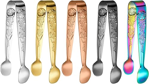 Pince à glace en acier inoxydable - Anti-adhésive - Pince à pain - Pince de service avec barre de dents - Pince à sucre - Pince à sucre - Pince à sucre - Nail Gallerys