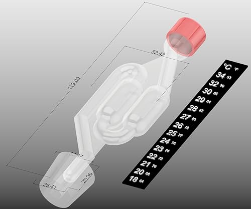 APTIDY | 3 Barboteurs de Fermentation avec Bouchons + Thermomètre Offert, Tubes en Caoutchouc et Airlock Bubbler pour Brasser Bière, Vin, et Cornichons | Utilisables pour Cuve de Fermentation - Nail Gallerys