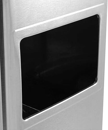 HUOLE Déchet Extérieur Ecole Unité Bureau Restaurant Hôpital -Poubelle à Cendrier d'Hôtel Poubelle de Recyclage Ordure24*24 * 60 cm 35L-argent (1 PC) - Nail Gallerys