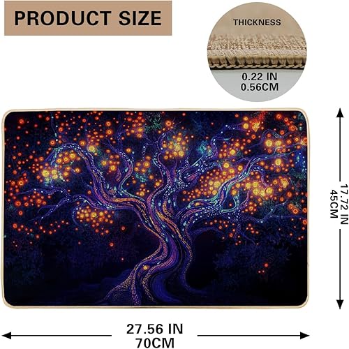 Paillasson arbre coloré, avec lumières LED vives pour entrée intérieure et extérieure, décoration de vacances, imperméable, antidérapant, absorbant la poussière, facile d'entretien, 73,6 x 43,2 cm - Nail Gallerys