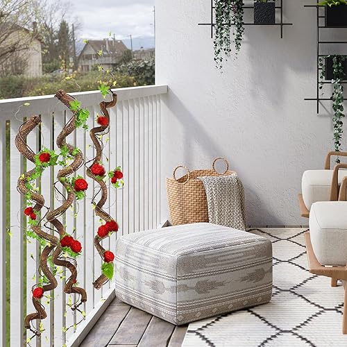 Marooma Branches de Vigne de Canne Artificielle, Guirlande de Tronc de Fausses Plantes avec Feuilles, Branches d'arbre Artificielles Pliables, Faux Tronc d'arbre Torsadé en Bois, Guirlande de Plantes - Nail Gallerys