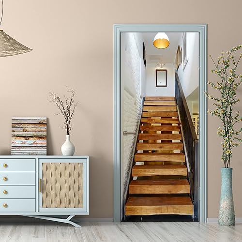 WWQAYZ Sticker Porte Trompe L'oeil escaliers Papier Peint pour Porte Stickers Trompe Loeil Papier Peint 3d Trompe L'oeil Poster de Porte 88x200 cm,88 x 200 cm - Nail Gallerys