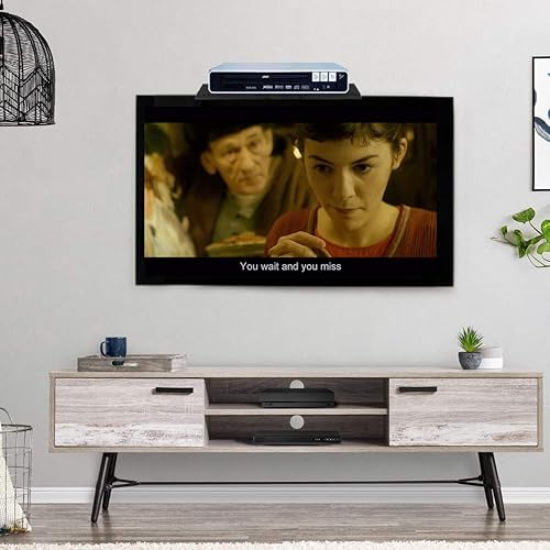 Suptek Étagère supérieure pour écrans TV - Support d'écran Plat de 30cm pour appareils de Diffusion en continu, boîtiers multimédias, Haut-parleurs et décoration intérieure, Noir CS106M - Nail Gallerys