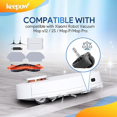 KEEPOW Lot de 15 Accessoires pour Xiaomi Mi Robot Vacuum Mop Pro Aspirateur - Pièces de Rechange - Nail Gallerys