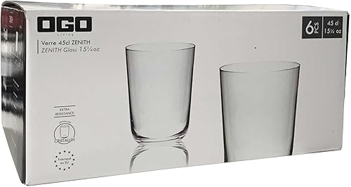 OGO LIVING - Boite de 6 chopes zenith en cristallin 45cl forme basse - 7935021 - Nail Gallerys