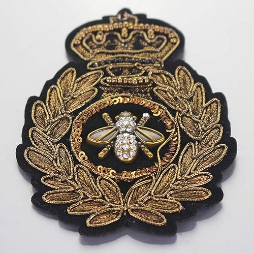 Gold Hardware Lot de 2 badges brodés en cuir pour vêtements, sacs, chaussures (NO.2) - Nail Gallerys