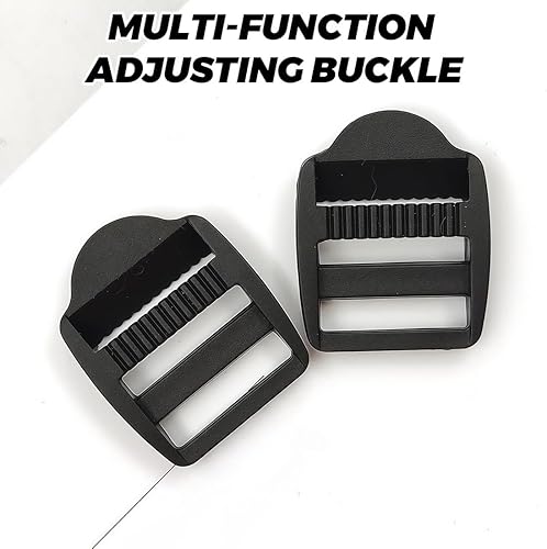 COYUN 10 Pièces Boucle Plastique 25mm, Avec Boucle à Clip, Boucle à Double Ouverture Latérale, Attache Sac a Dos, Boucle Sangle, pour les Bagages, Sangles, Sacs à Dos, Noir - Nail Gallerys