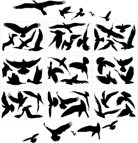 Lot de 37 autocollants anti-collision pour fenêtres, autocollants anti-collision pour fenêtre, autocollants amusants avec oiseau en PVC, autocollants anti-collision pour oiseaux (blanc) - Nail Gallerys