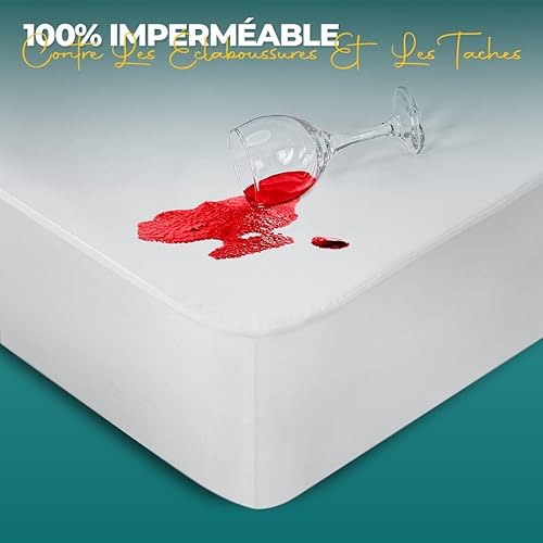 Utopia Bedding Protège Matelas Imperméable, 200 x 200 cm, pour Matelas Jusqu'à 30 cm de Hauteur, Housse de Matelas en Jersey Léger et Doux avec Côtés Extensibles - Blanc - Nail Gallerys