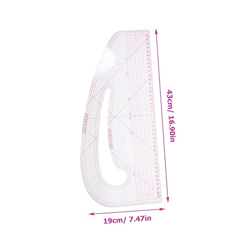 Garneck Règle Pattern Master - Règle de courbe métrique pour un marquage précis des motifs - Outil idéal pour les designers, débutants et tailleurs - Nail Gallerys