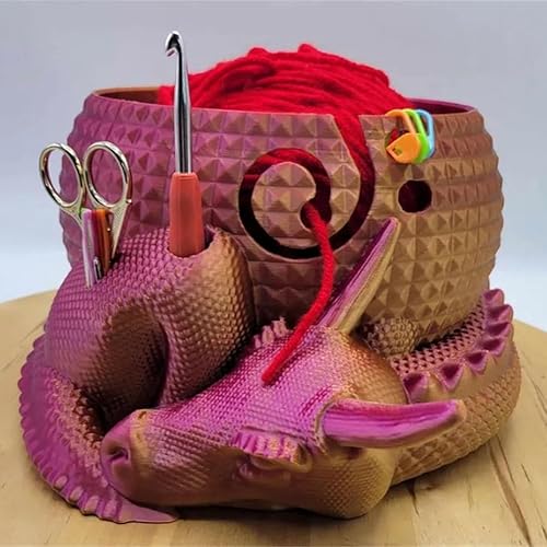 PPcdfre Bol de fil fantaisie en forme d'œuf de dragon pour tricot, bol de fil à crochet pour tricot, organisateur de fil à crochet, - Nail Gallerys