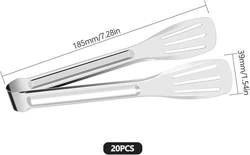 MABAHON 10 Pcs Pinces Cuisine,7 Pouces Pinces de Service Pince à Salade Inox pour Cuisine Cuisson BBQ Friture Buffet Salade Grillades - Nail Gallerys