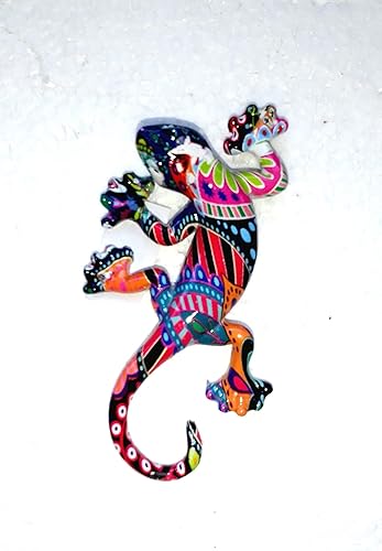 Idellia Magnet Salamandre Vert Noir Multicolore en Résine Unique - Nail Gallerys