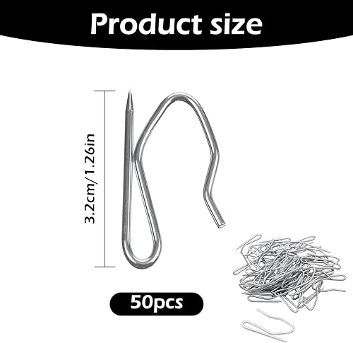 Lot de 50 crochets robustes en métal de zinc pour rideaux plissés en forme de S - Nail Gallerys