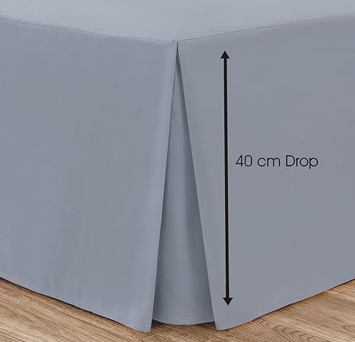 Linen Home Cache-sommier plissé de 1,2 m pour petit lit double, bleu marine, en microfibre douce, brossée, facile d'entretien, infroissable (petit lit double de 1,2 m, bleu marine) - Nail Gallerys