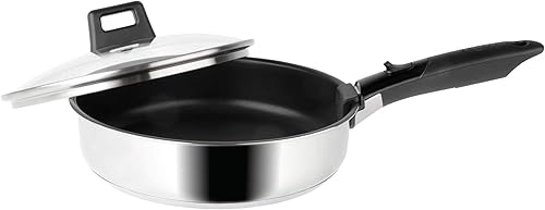 SITRAM - 713513 - Sauteuse sitramovible Arpège en inox Ø24cm avec revêtement anti-adhérent - avec couvercle vapeur en verre - tous feux DONT induction - Nail Gallerys