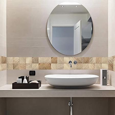 Stickers Carrelage - Effet Bois Veines - Dimensions d'un Sticker : 20 x 20 cm - Planche de 12 Adhésifs - Nail Gallerys