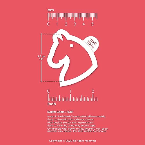 MelbMolds - Moule en silicone à résine époxy en forme de tête de cheval - Créez des porte-clés thématiques équestres pour les amoureux des chevaux (passionnés d'équitation). - Nail Gallerys