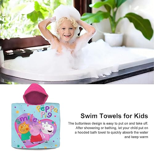 HOVUK Gabbys Poncho à capuche pour maison de poupée - 120 x 60 cm | Peignoir à langer en coton | Poncho à capuche en éponge pour filles, pour les vacances, la natation, la plage, le bain de 3 à 6 ans - Nail Gallerys