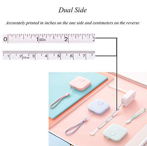 1 mètre ruban souple de 150 cm avec bouton poussoir double face - Mesure du corps - Rétractable - Pour la couture - Couleur aléatoire - Nail Gallerys