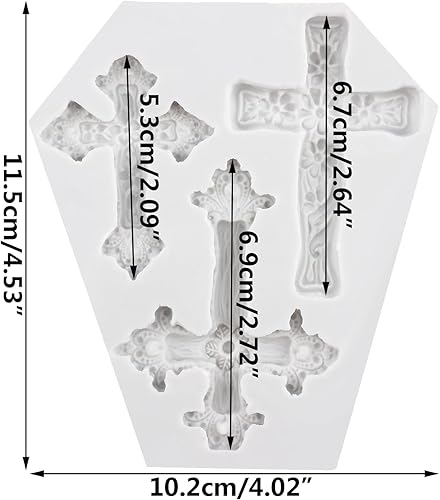 MINFEIDMS Moules en silicone en forme de croix pour décoration de gâteau, cupcake, chocolat, bonbons, sucre, pâte à fleurs, argile polymère - Nail Gallerys