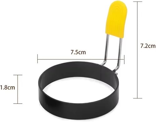 Lot de 2 moules à œufs au plat, antiadhésifs, en acier inoxydable, moule à pancake, moule à œufs au plat, avec poignées pliantes pour œufs au plat, sandwichs, pain de viande - Nail Gallerys