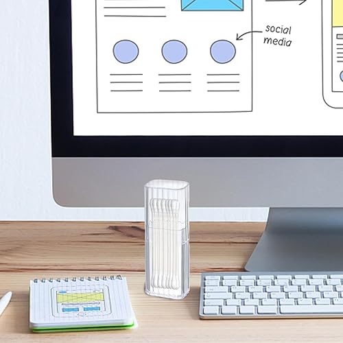 Qtip Porte- -dents portable – Étui de voyage pour -dents, accessoires pour cheveux et fil dentaire, en acrylique transparent, 3,4 x 2,1 cm - Nail Gallerys