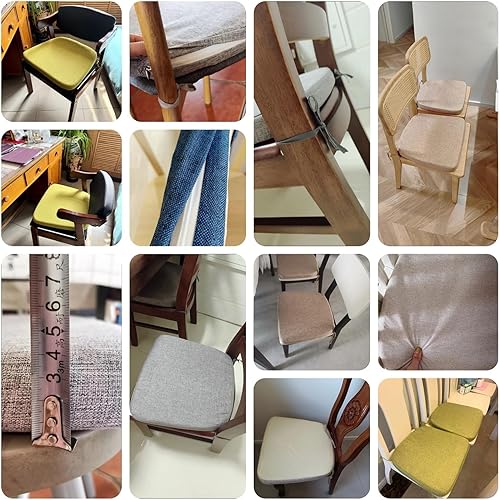 uyeoco Coussin de Chaise à Mémoire de Forme avec Attaches Antidérapantes - Coussin de Siège Déhoussable Lavable pour Intérieur/Extérieur Cuisine, Bureau, Terrasse(Color 10,42x38cm) - Nail Gallerys