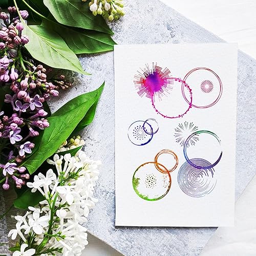 GLOBLELAND Tampons Transparents en Forme de Cercle Tampons Transparents Décoratifs en Silicone pour la Fabrication de Cartes Tampons en Silicone pour Scrapbooking - Nail Gallerys
