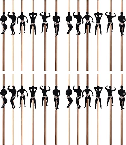 BEHAHAI Lot de 36 pailles coquines pour enterrement de vie de jeune fille - Pailles en papier or rose pour enterrement de vie de jeune fille - Pailles de cocktail pour enterrement de vie de jeune - Nail Gallerys