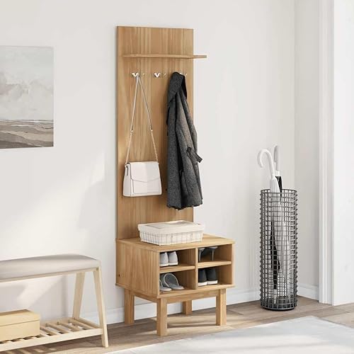 vidaXL Meuble d'entrée OTTA 50x40x160 cm Bois Massif de pin, Armoire d'entrée, Ensemble de vestiaire, Meuble de Rangement de Couloir - Nail Gallerys