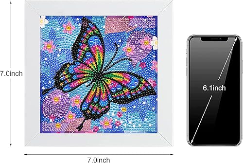 HecticCore Diamond Painting Enfant Papillon, 5D DIY Broderie Diamant Kit Complet avec Cadre en Bois, Peinture Diamant pour Enfants Filles Adultes Diamant Painting Arts Craft pour Décoration Murale - Nail Gallerys