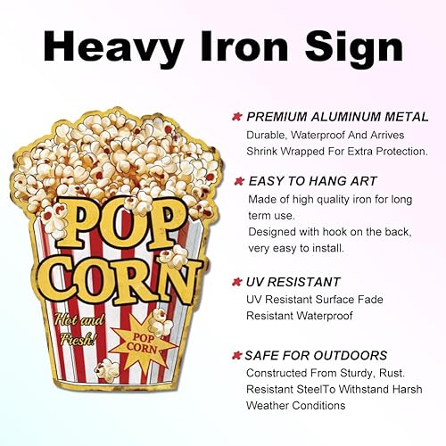 SUPERDANT Plaque Metal Vintage Popcorn Popcorn Food Plaque Decorative Metal Popcorn Retro Metal Poster Popcorn Vintage Art Sign Plaque Murale Decorative Deco Vintage - Nail Gallerys