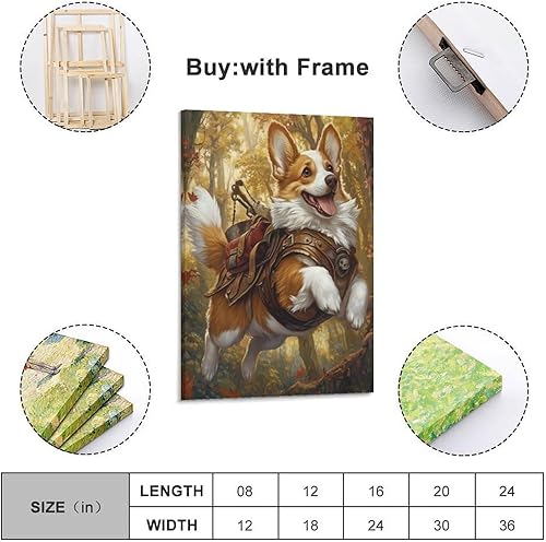 UBZKJDEUI Corgi Murale Décoration Murale Image Sur Toile Tableau Impression Sur Toile Pour La Décoration De La Maison 12x18inch(30x45cm) - Nail Gallerys