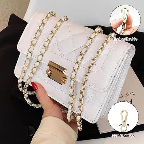 2 Pièces Chaîne de Sac à Main Chaîne en Métal Sangle pour Sac Sangle de Chaîne en Métal Fermoirs Ajustable pour Remplacement pour Sac à Bandoulière,Sacoche, Sac à Main 118CM - Nail Gallerys