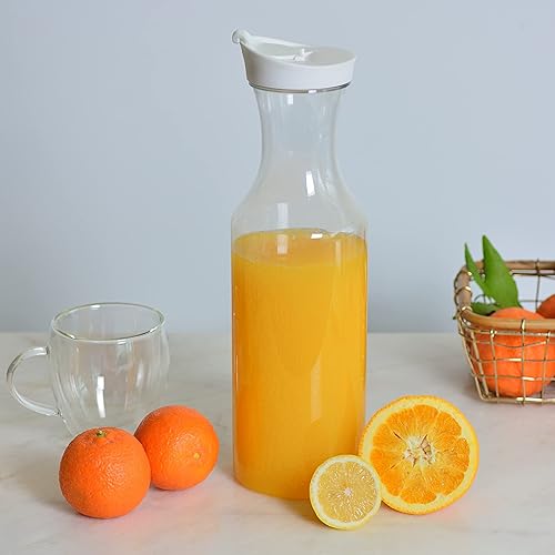 Youngever Lot de 2 carafes en plastique transparent réutilisables de 1,4 l avec couvercles - Nail Gallerys