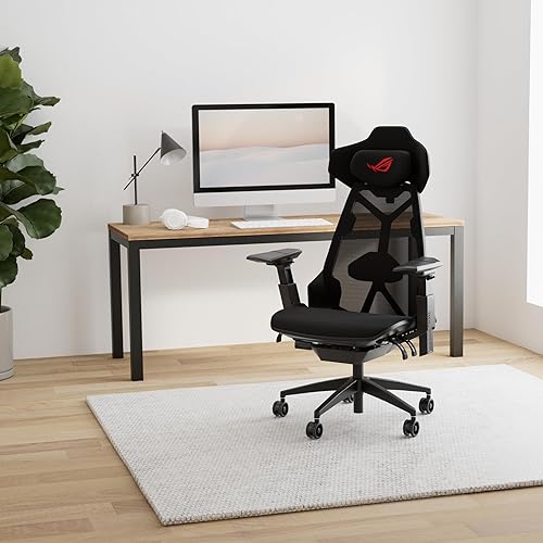 ASUS ROG Destrier Ergo – Fauteuil gaming ROG (Support Lombaire et Appui-tête, accoudoirs 360°, accoudoirs jusqu'à 14 cm, mode jeu mobile, cadre en aluminium) - Nail Gallerys