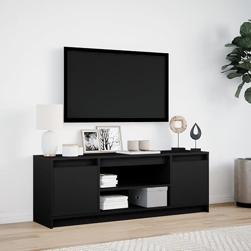 vidaXL Meuble TV avec LED Blanc 180x34x50 cm Bois d'ingénierie, Banc TV, Meuble HiFi, Centre de Divertissement, Buffet TV, Meuble multimédia - Nail Gallerys