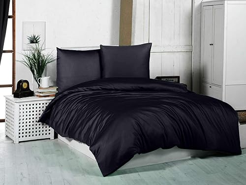 Mixibaby Parure de lit 100 % coton 135 x 200 cm 155 x 220 cm 200 x 220 cm 200 x 200 cm Couleur : noir Dimensions : 200 x 220 cm - Nail Gallerys