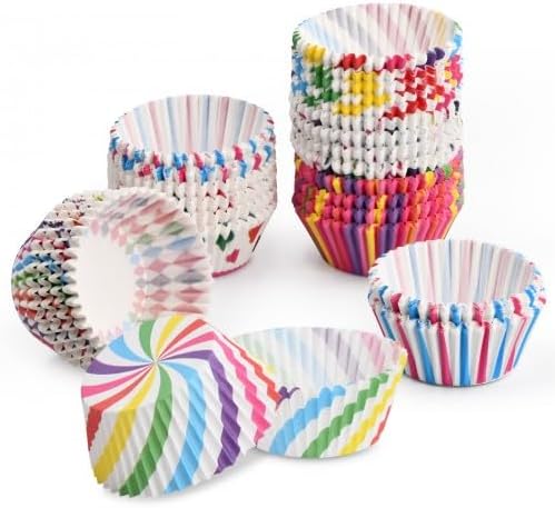 Natuce Caissettes à Cupcakes et Muffins, 600 Pièces Caissettes de Décoration pour Cupcakes, avec Six Patrons Colorés, Caissettes de Cuisson, pour Mariage, Dessert, Anniversaire - Nail Gallerys