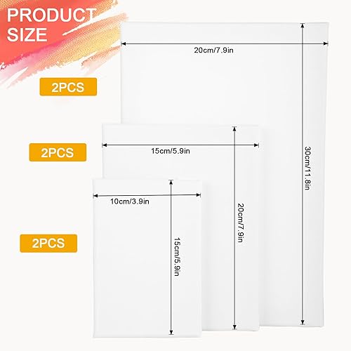 Set de toiles 6 pièces, toiles à peindre pour créations, toile peinture précise. Parfaites pour peinture sur toile acrylique, huile, gouache, toiles pour peinture acrylique. - Nail Gallerys