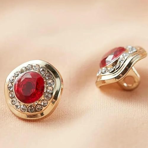 Lot de 5 petits boutons décoratifs en métal avec pierres précieuses tendance de 11,5 mm, pour vêtements féminins, blancs, 11,5 mm - Nail Gallerys