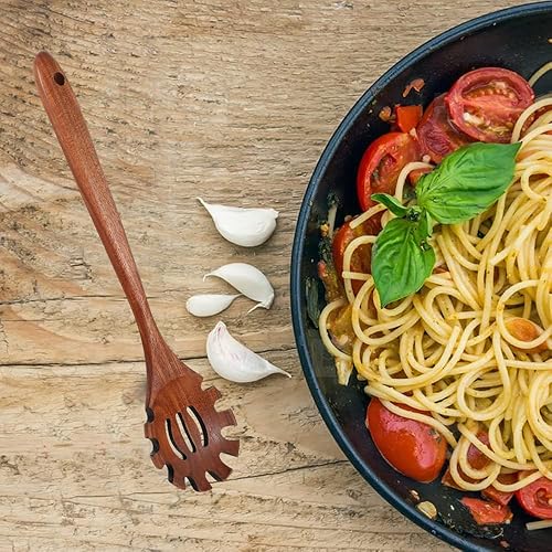 Cuillère À Spaghetti Cuillère à Pâtes en Bois à Long Manche Fourchette à Pâtes pour pâtes, spaghettis, cuisine, pâtisserie - Nail Gallerys