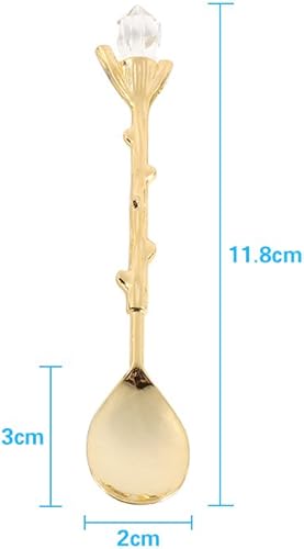 Fdit 6Kit de Couverts Vintage Cuillère à Dessert Café Cuillère à Thé Cuillère Glace Cuillère Fruits Fourchette Royal Style Métal Mini Sculpté Harnais - Nail Gallerys