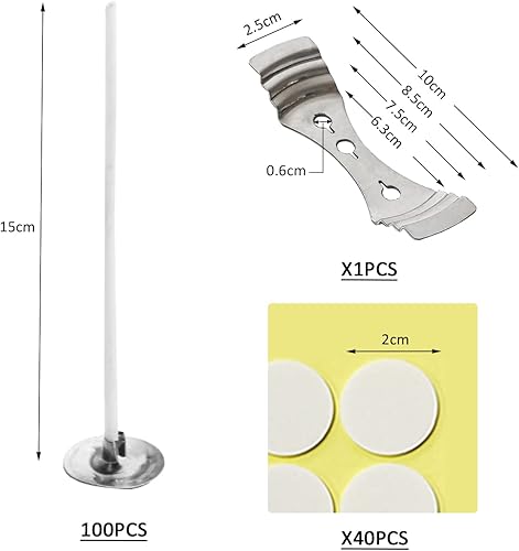 PFLYPF 100 Pièces Mèche de Bougie Coton, 15 CM, Mèches de Bougie Naturelles, Support-Durable, inodore, Bricolage Artisanat de Bricolage - Nail Gallerys