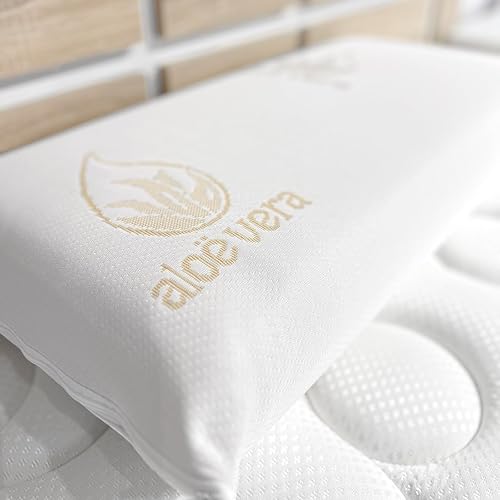 DUÉRMETE ONLINE - Oreiller viscoélastique Aloe Vera Visco | Confort Maximal et Excellente adaptabilité avec propriétés Anti-Stress | 90 x 40 cm - Nail Gallerys