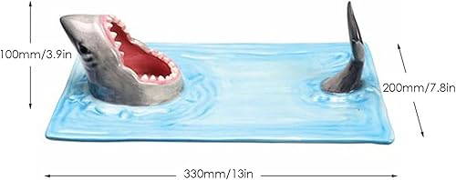 Assiette de service à sushis en céramique en forme de requin - Plateau à sushi en porcelaine de style japonais - Plateau alimentaire pour sauce soja - Nail Gallerys