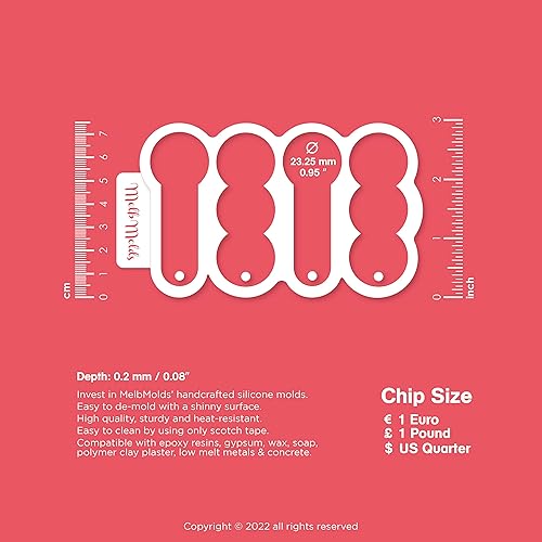 MelbMolds Moule en silicone en résine époxy pour jeton de caddie - Style à bulles - Créez des porte-clés, des clés pour déverrouiller les chariots et des jetons de caddie. - Nail Gallerys