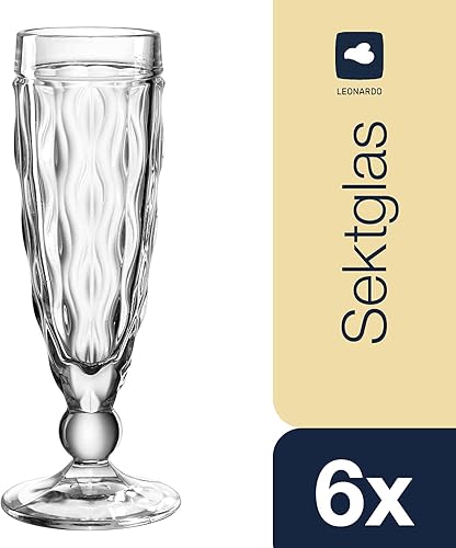 LEONARDO HOME Brindisi 021595 Lot de 6 flûtes à champagne en verre 140 ml - Nail Gallerys